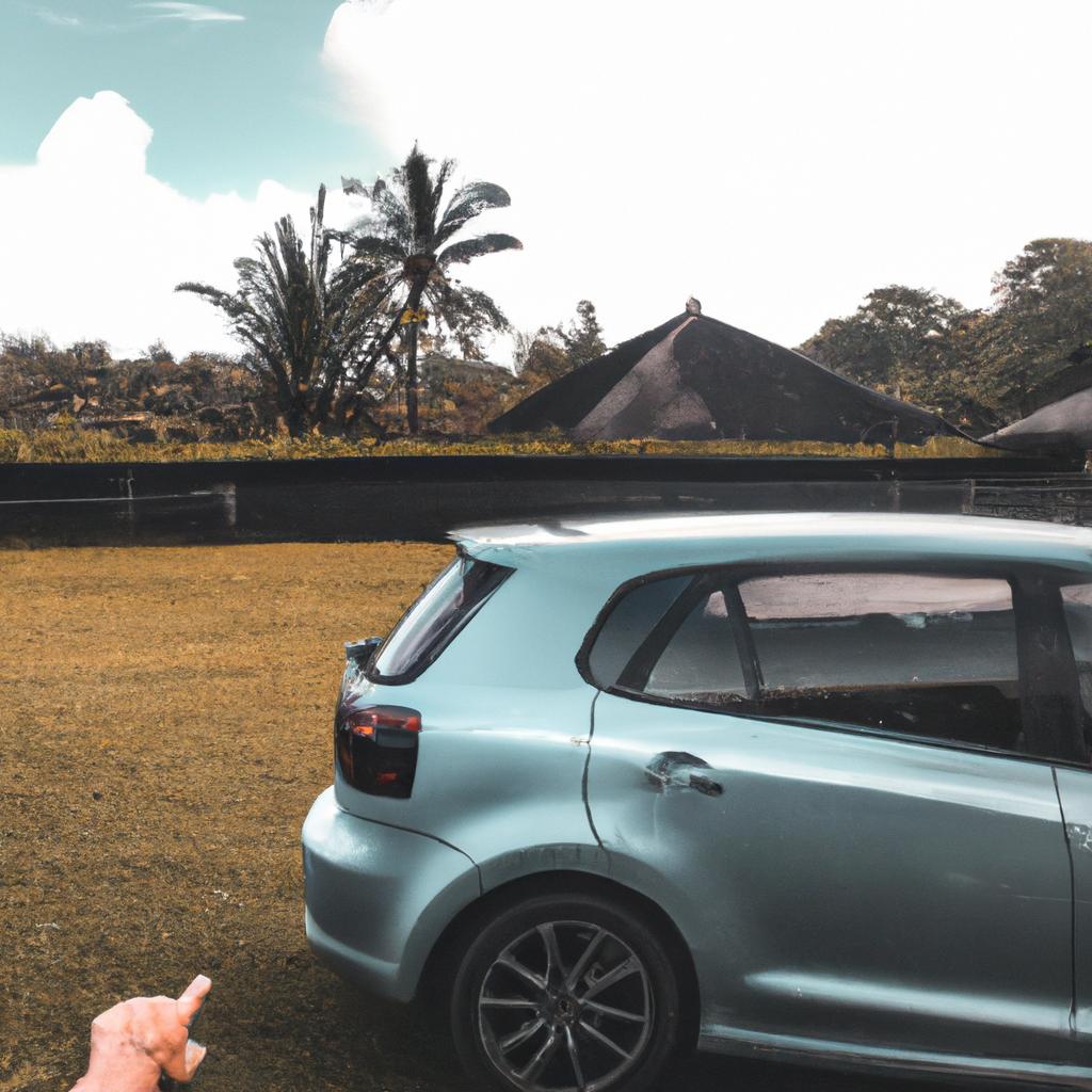 Person exploring Bali with car