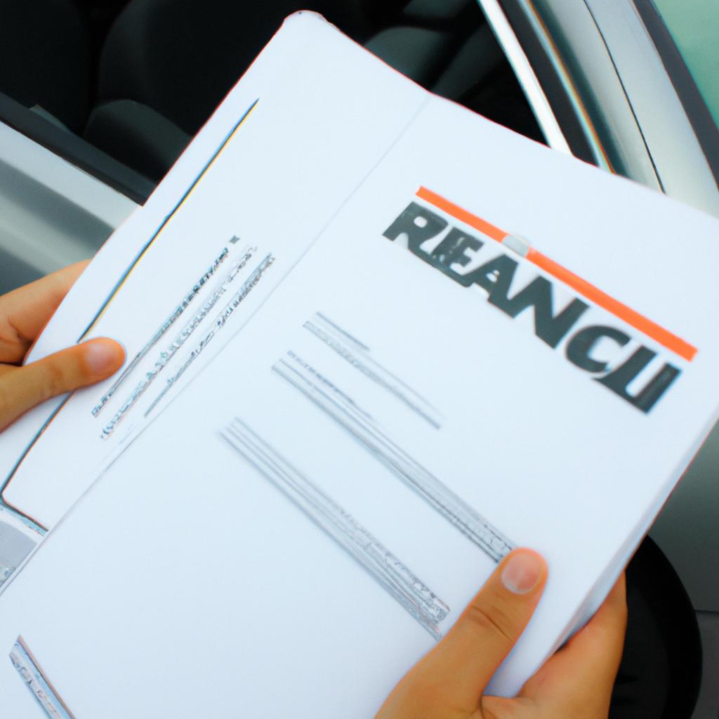 Person holding car rental documents